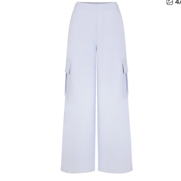 Skims Cotton Fleece Cargo Pants Perwinkle Medium New With Tags - Picture 3 of 6